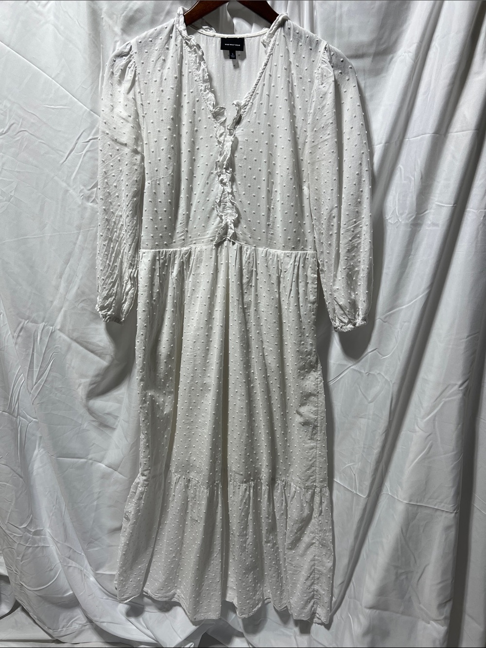 Who What Wear White Swiss Dot Maxi Dress